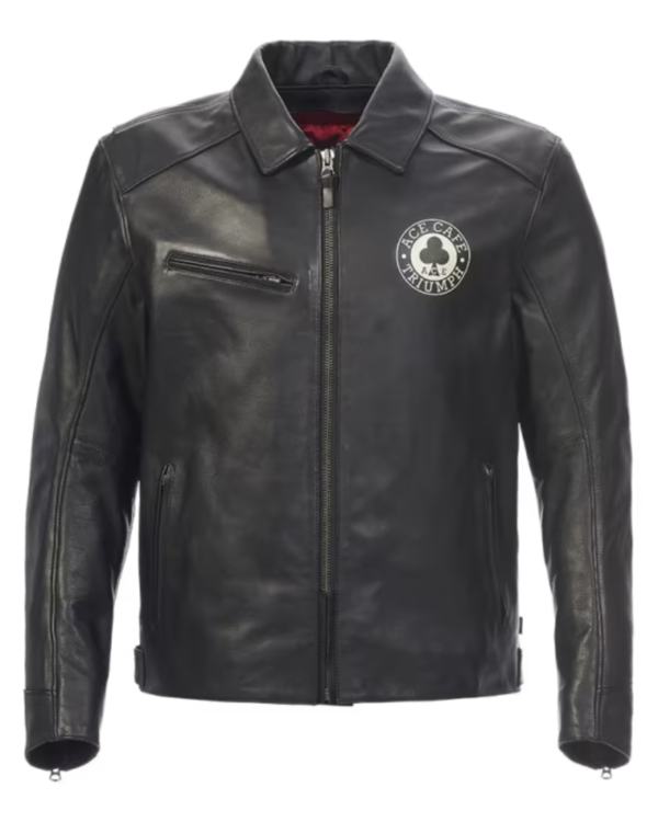 Triumph Ace Cafe Black Motorcycle Leather Jacket