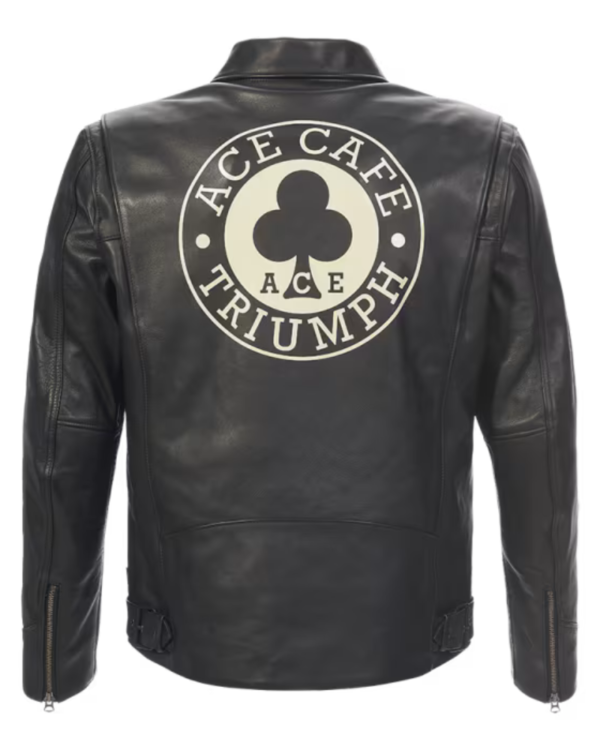 Triumph Ace Cafe Black Motorcycle Leather Jacket