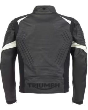 Triumph Triple Black Leather Motorcycle Jacket