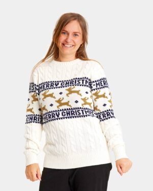 Women's Ugly Christmas Sweater with Reindeers