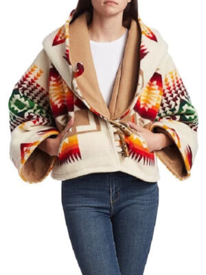 Yellowstone Beth Dutton Poncho Style Hooded Aztec Coat