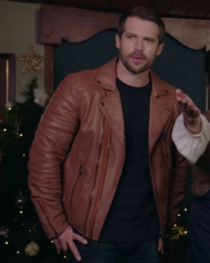 Alfie Bailey Christmas At Plumhill Manor 2024 Kyle Pryor Brown Leather Jacket