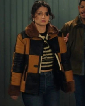 Becka Garvey Tv-series Bad Sisters Eve Hewson Brown Shearling Bomber Jacket