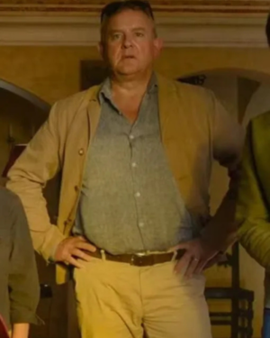 Hugh Bonneville Paddington In Peru 2024 Henry Brown Beige Blazer Jacket