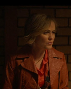 Last Days Of The Space Age 2024 Radha Mitchell Brown Leather Jacket