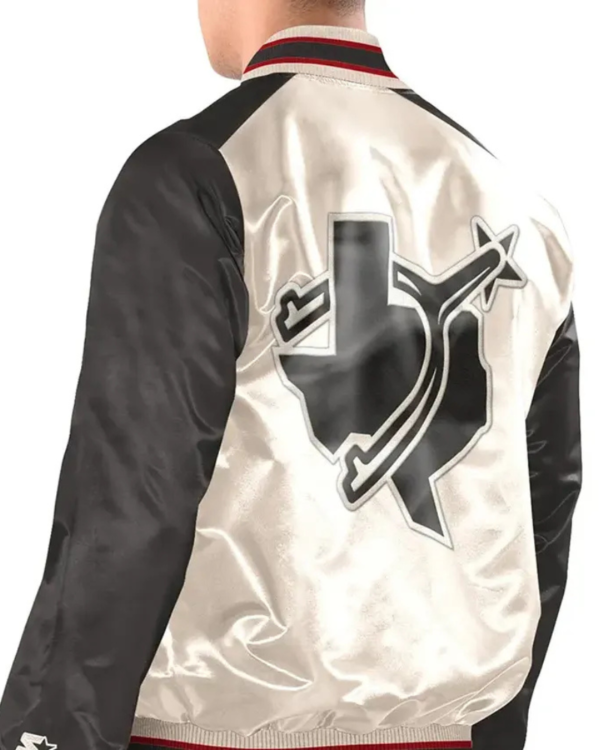 Renegade Texas Rangers White And Black Satin Jacket