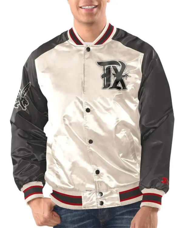 Renegade Texas Rangers White And Black Satin Jacket