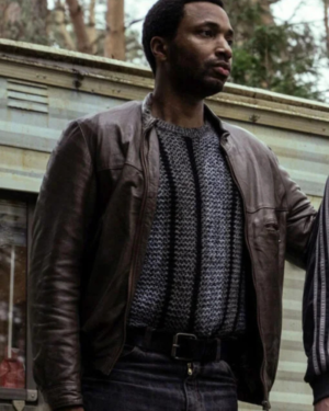 Sem Movie Ferry 2 2024 Kendrick Etmon Brown Leather Jacket