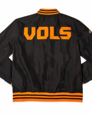 Tennessee Volunteers Dark Mode Black Satin Varsity Jacket