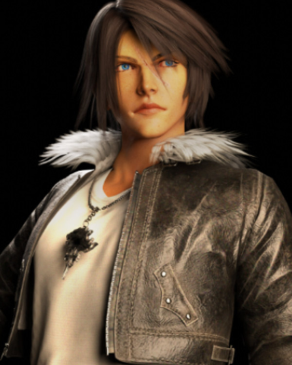 Video Game Final Fantasy VII Advent Children Squall Leonhart Black Shearling Crop Leather Jacket