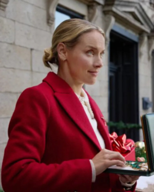 Whitney The Christmas Charade 2024 Rachel Skarsten Red Wool Coat