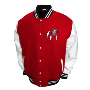 Georgia Bulldogs Graduate Full-Snap Red Varsity Wool/Leather Jacket