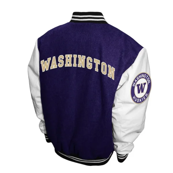 Washington Huskies Graduate Full-Snap Purple Varsity Wool/Leather Jacket