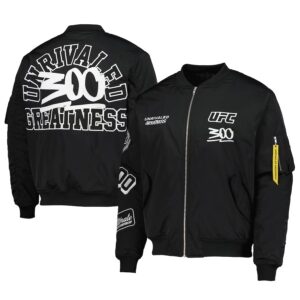 Men’s Black UFC 300 Full-Zip Bomber Jacket