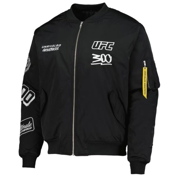 Men’s Black UFC 300 Full-Zip Bomber Jacket