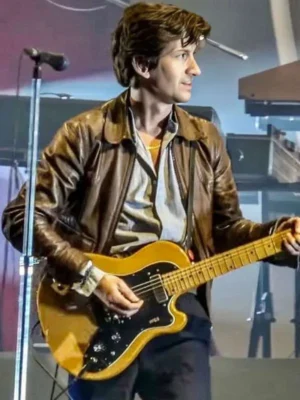 Sziget Festival Alex Turner Brown Leather Jacket