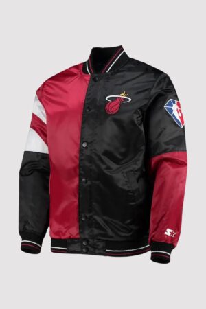 Miami Heat 75th Anniversary Leader Satin Varsity Jacket