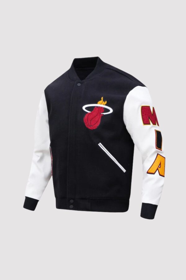 Miami Heat Classic Wool Black/White Varsity Jacket